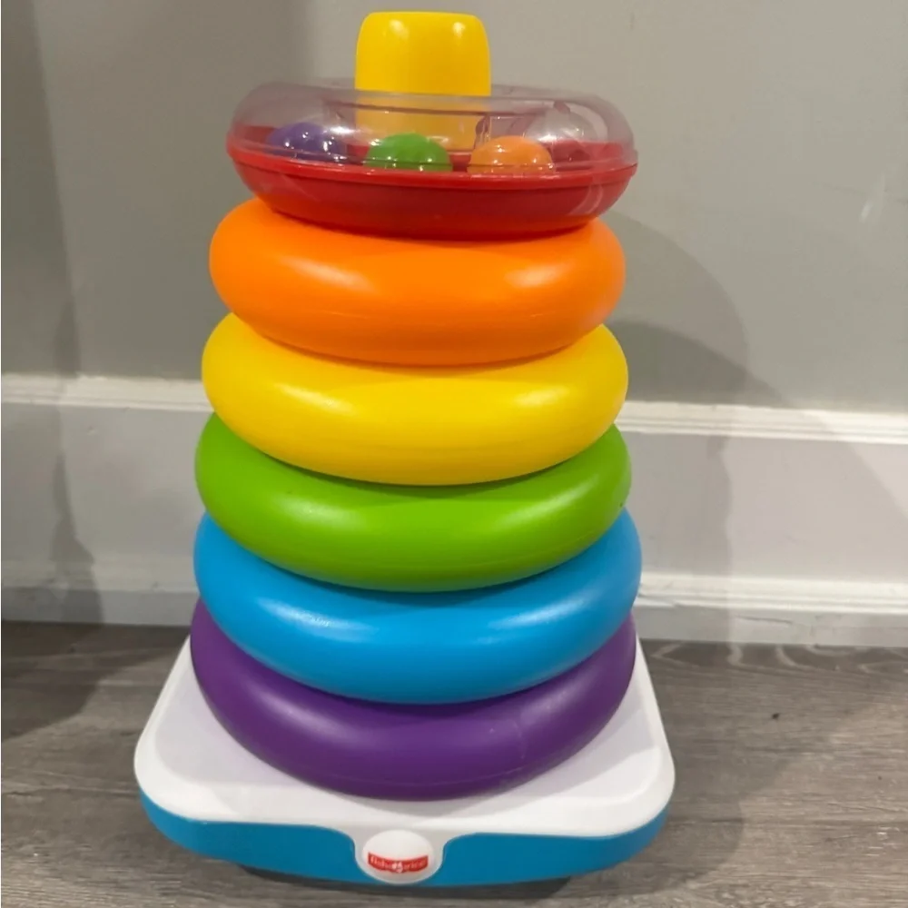 Fisher-Price Jumbo Stacker Rainbow Stacking Rings 16 inches tall 11 inches wide - Picture 1 of 4